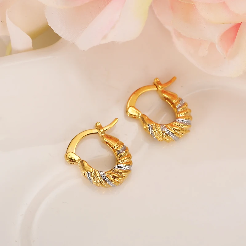 Детские маленькие круглые серьги Bangrui 2017 двухцветные украшения для девочек