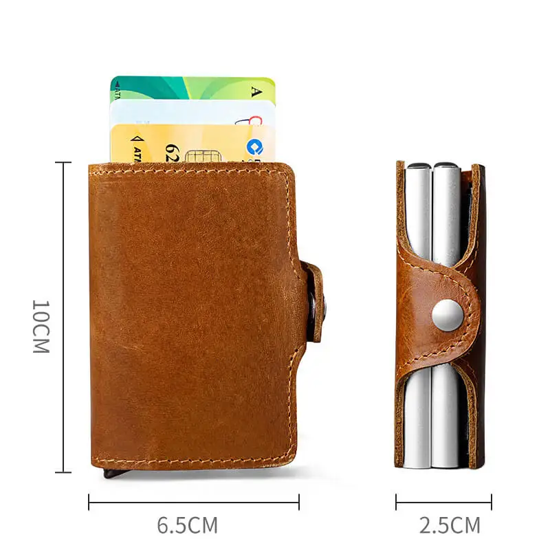 RUOCI из натуральной кожи RFID Блокировка мини кошелек Для мужчин информационной