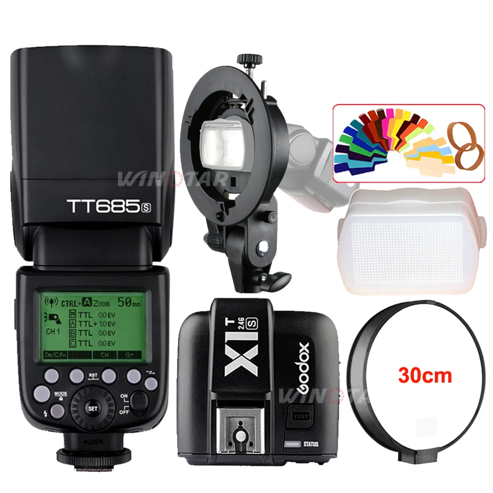 Вспышка Godox TT685S 2 4G HSS TTL + X1T S триггер кронштейн Bowens для Sony A77II A7RII A7R A99 A58 A6500 A6000