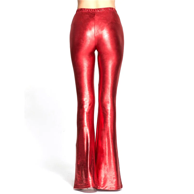 Новинка золотые штаны женские сексуальные с высокой талией 2018 широкие брюки