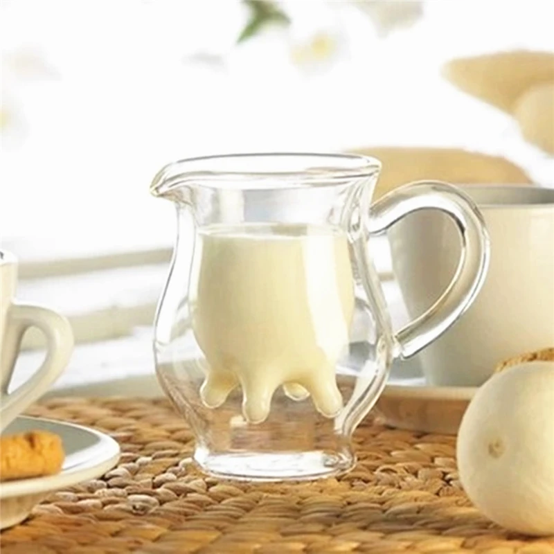 Новинка! 350 мл прозрачная двухслойная кружка стеклянной чашки для коровьего молока ручной работы