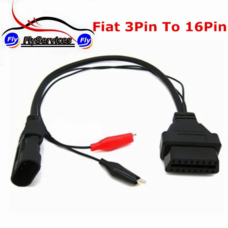 For Fiat 3 Pin OBD To OBD2 16 Connector Alfa Lancia Car Fault Code Diagnostic Adpter Converter Cable | Автомобили и мотоциклы