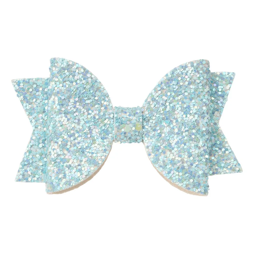 Light Blue 100 PCS 3 дюйма банты из бутика с блестками бантами аксессуар Шикарные аксессуары для волос, зажимы для волос заколка Шпилька повязка для волос - Цвет: Light Blue