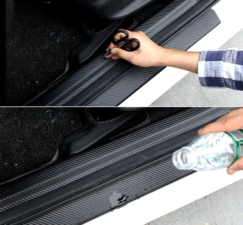 Двери автомобиля углеродное волокно кожа потертости облицовочная панель защита
