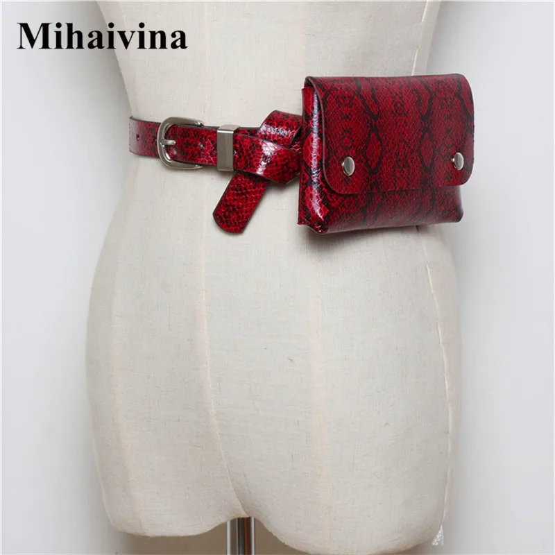 Классическая поясная сумка Mihaivina со змеиным рисунком женская модная из