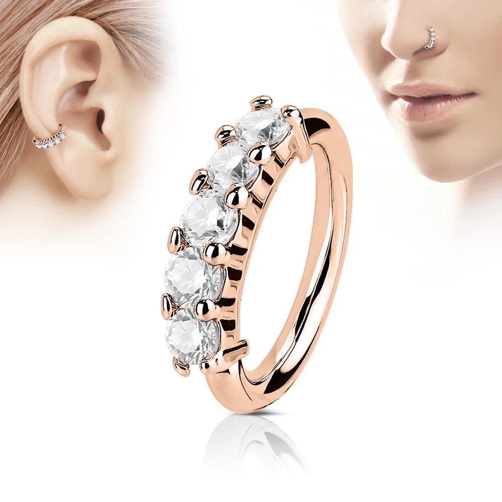 Alisouy 1 шт. Панк ювелирные изделия для тела кристалл Tragus Кольцо носа и уха обруч