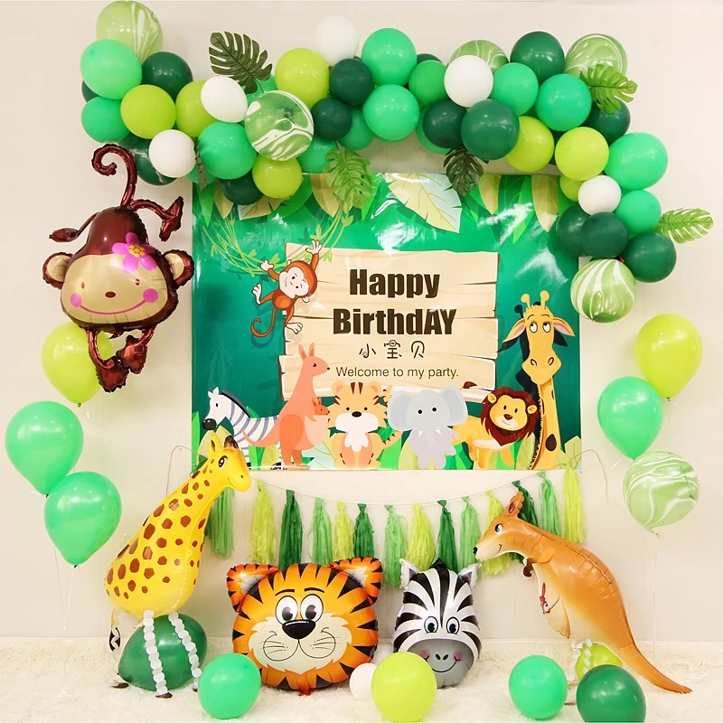 

BTRUDI balloon chain green forest home scene arrangement Children's Day birthday Party Wedding decoration Supplies Modeling ball