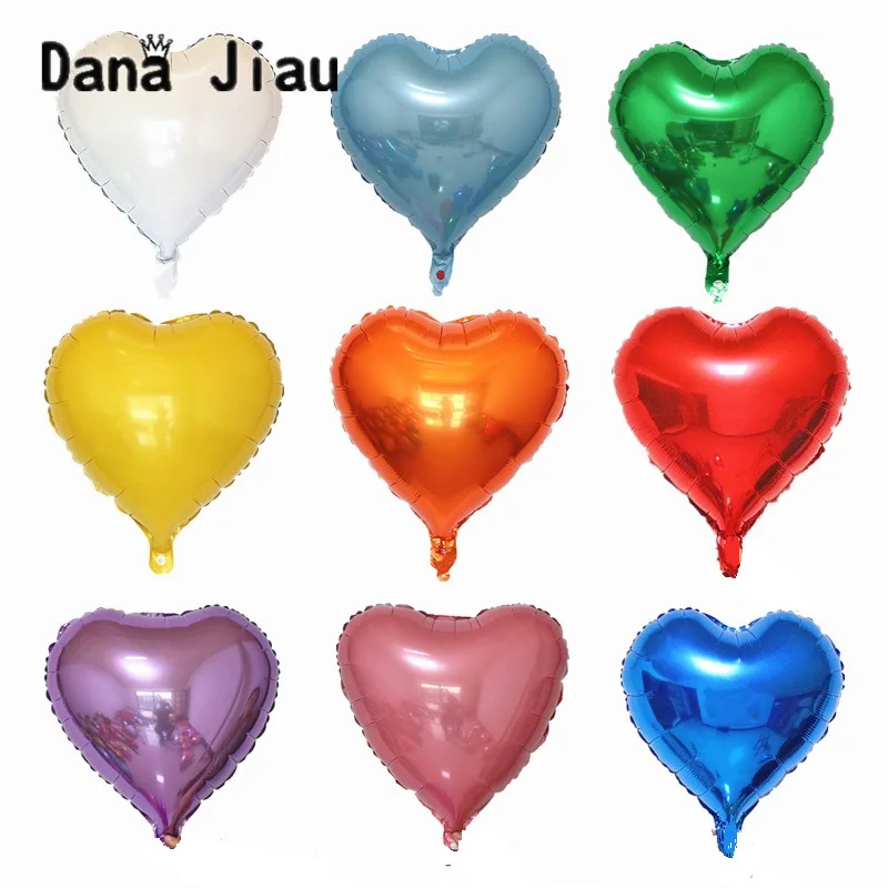 18 дюймов красочные в форме сердца воздушные шары из фольги розового цвета на