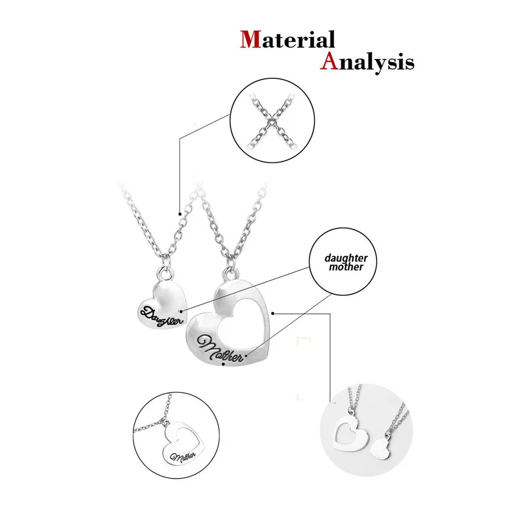 Для мамы ожерелье с подвеской в виде сердца для ребенка дочери сына семейная