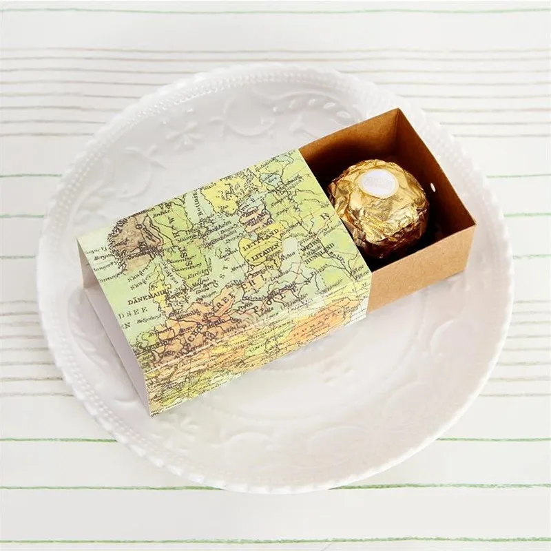 Новинка карта мира Подарочная коробка для рождественских украшений крафт бумага
