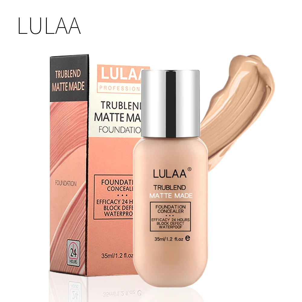 LULAA Liquid Foundation Makeup Base Nude Face Cover Concealer Longlasting Gift Skin care Primer Moisturizer | Красота и здоровье