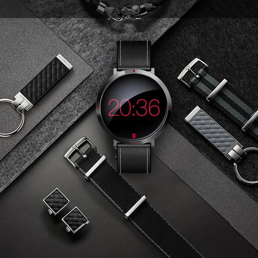 S2 умные часы циферблат из искусственной кожи Для мужчин женщин смарт-браслет