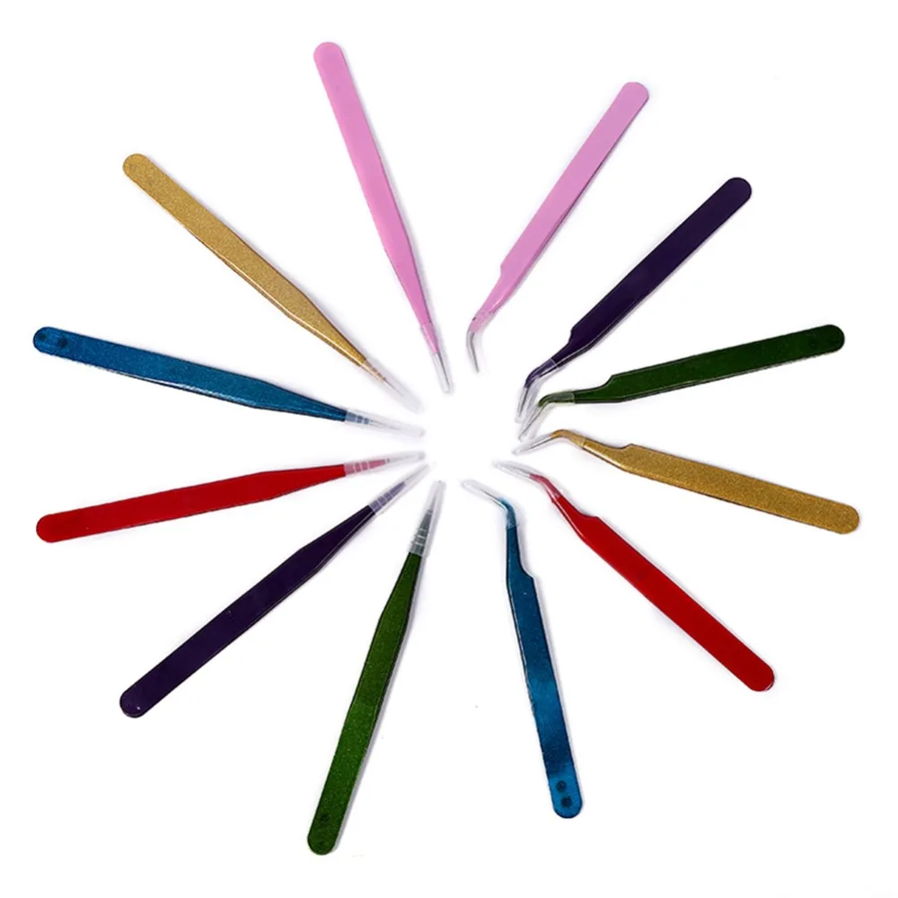 2 шт./лот пинцет из нержавеющей стали для наращивания ресниц набор щипцов с острым