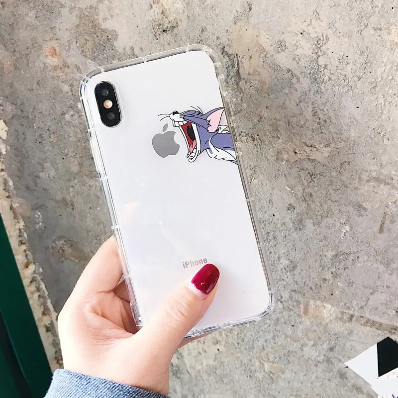 Чехол для iPhone X Xr Xs Max 8 7 Plus милый мультфильм прозрачный силикон чехол 6 6s 6plus мягкий