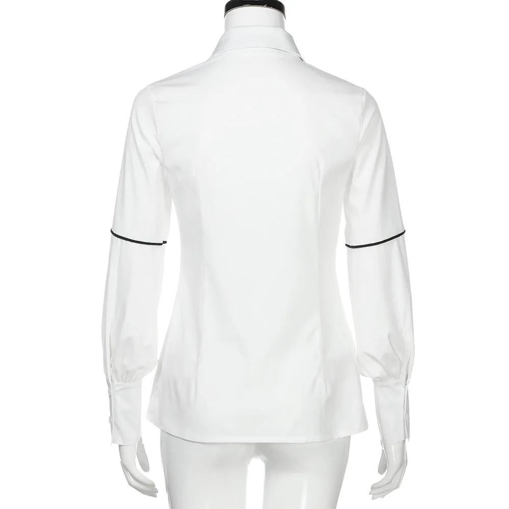 Бесплатная Страусиная женская блузка повседневная с длинным рукавом для работы