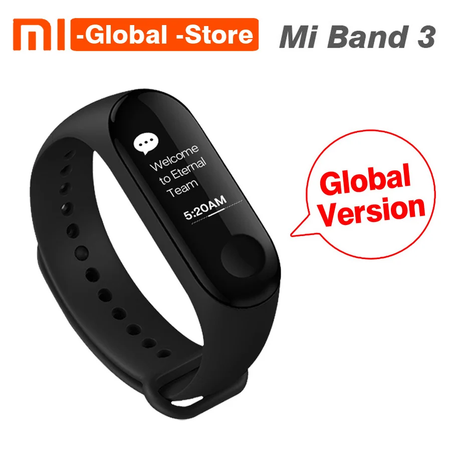 [Глобальная версия] Оригинальный Xiaomi miband 3 mi band монитор сердечного ритма фитнес