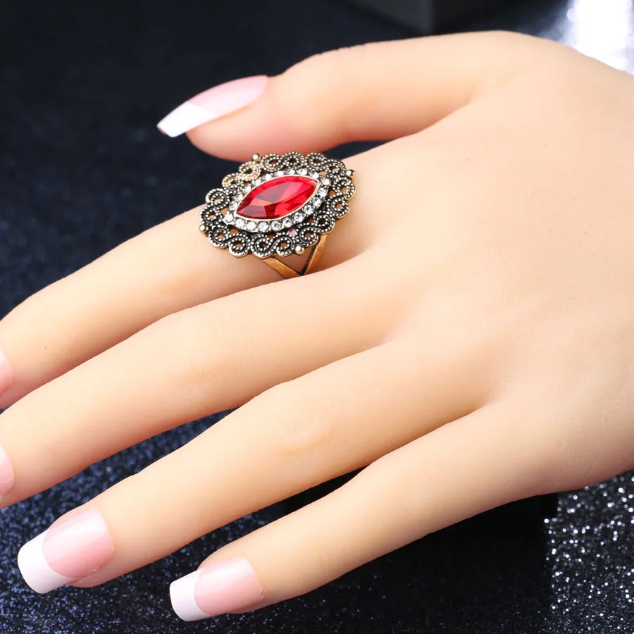 Модные Винтажные обручальные кольца Kinel для женщин античное Золотое кольцо с