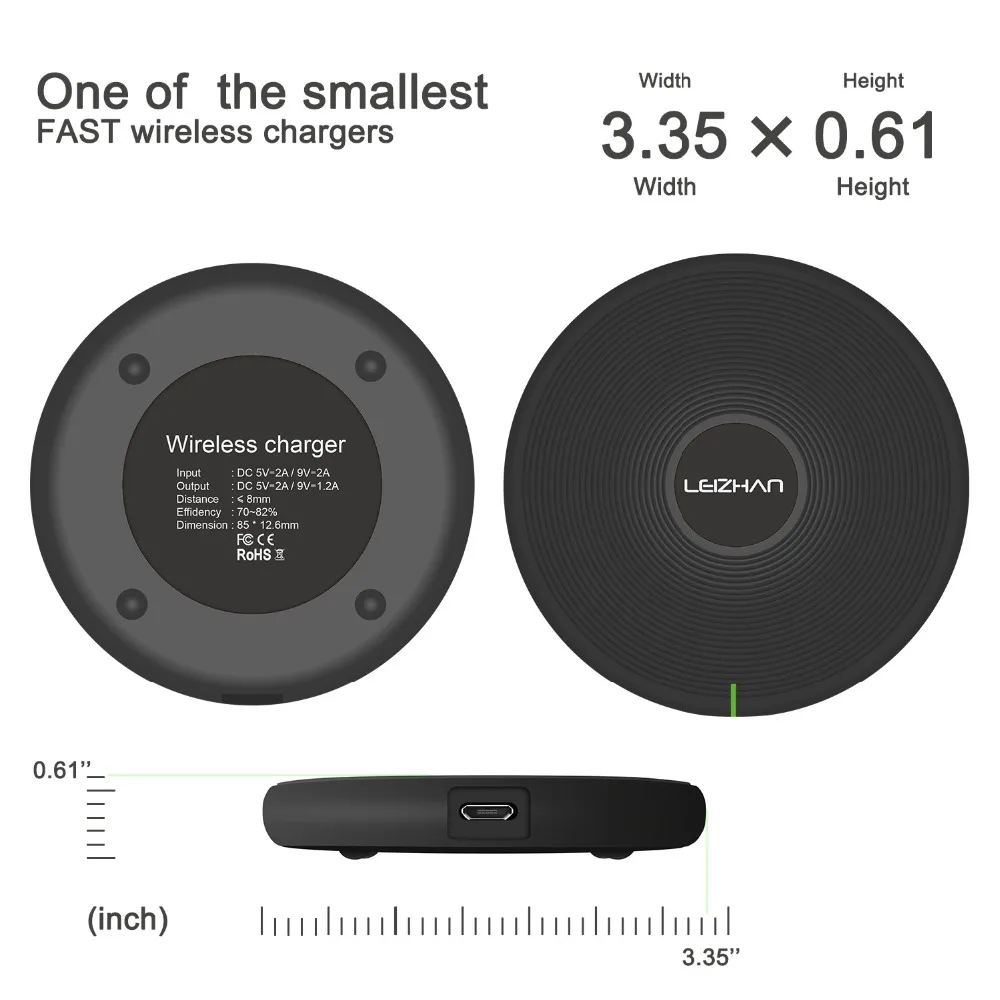 Беспроводное зарядное устройство для телефона iPhone X 8 Plus беспроводное USB Samsung Galaxy S8