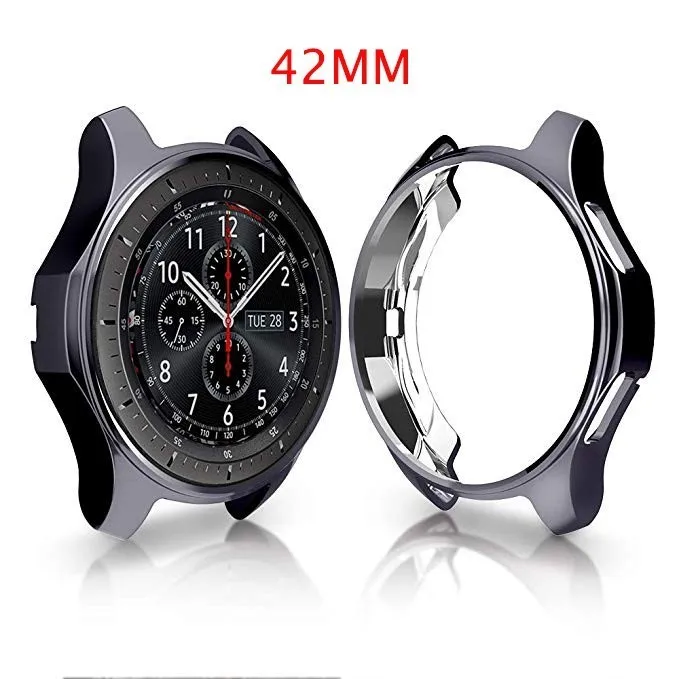 Для samsung Galaxy Watch 46 мм 42 мм чехол Высокое качество ТПУ Тонкий Смарт-часы Защитный чехол рамка Smartwatch аксессуары - Цвет: Gray 42MM
