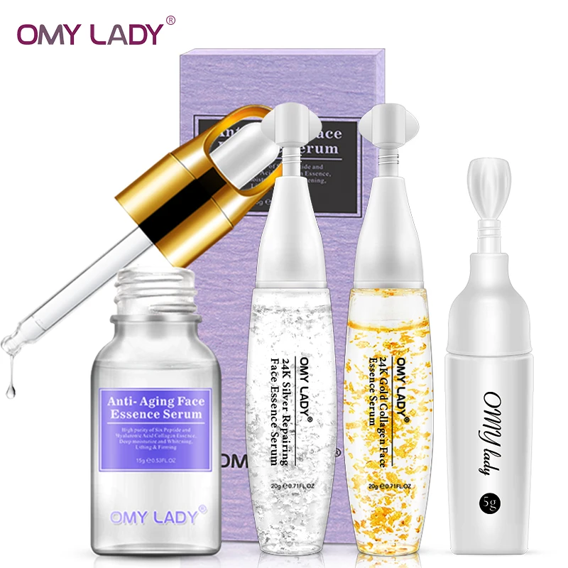 Крем для глаз OMY LADY коллагеновый крем + шесть пептидов 24K золото серебряная