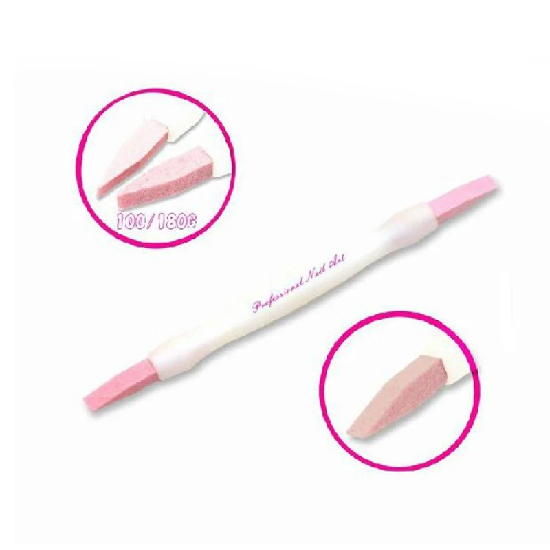 

1pcs 2 Ways Scrub Stone Nail Files Buffer Manicure Stick Grinding Rod Cuticle Remover Nail Art Manicure Ceramic Trimmer Buffing