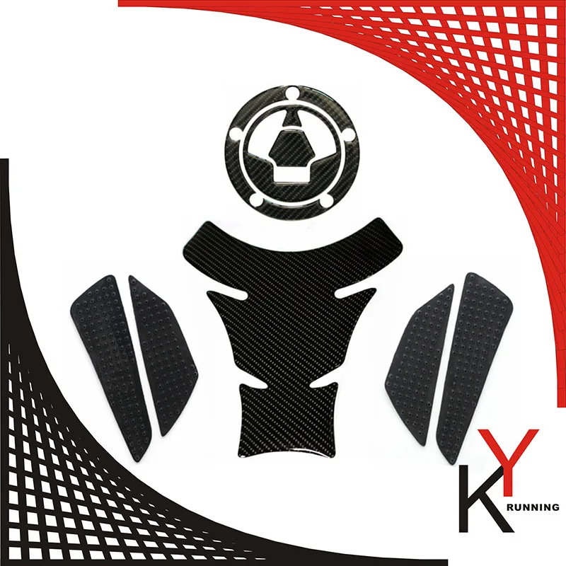 K-sharp углерода 3D adesivi Moto Стикеры Наклейка эмблемы защита танка Pad газа Кепки Fit Kawasaki