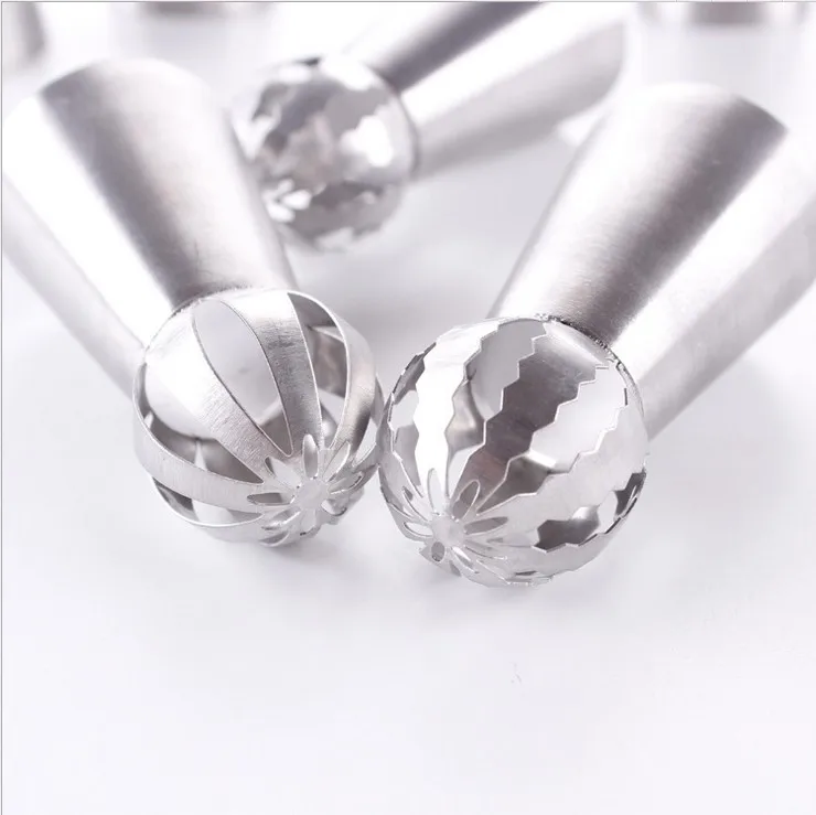 10PCS Russian Sphere Ball Piping Tips Stainless Steel Icing Nozzle Pastry Cupcake Baking Shape Cream 5632 |