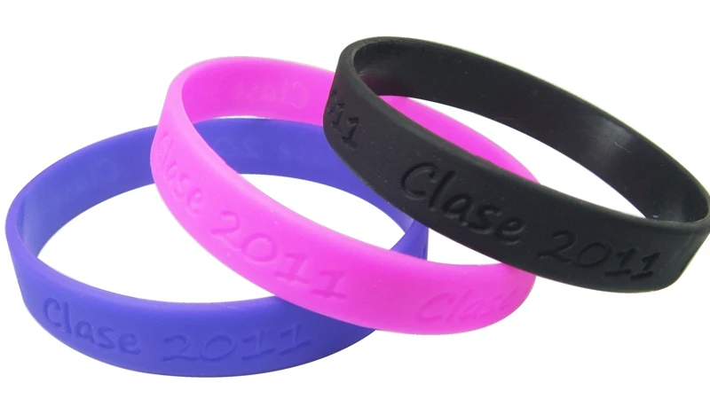 Custom Debossed silicone bracelet without logo print rubber wristband sports bands for gift or event 200pcs/lot DHL F | Украшения и