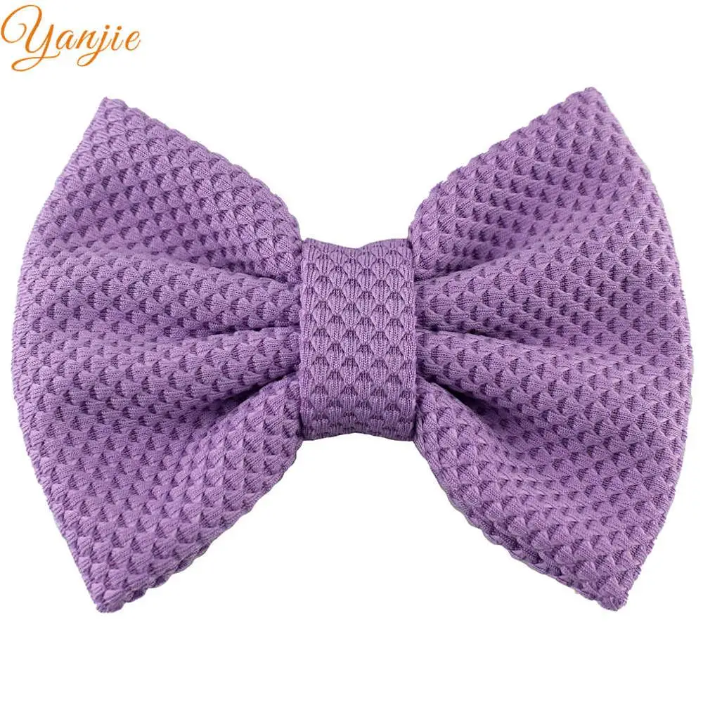lavender 12 шт/лот " Девушки Бутик Аксессуары для волос Мода Твердые ручной работы хлопок бант для волос с зажимом для детей аксессуары для волос - Цвет: lavender