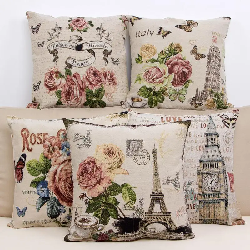 Винтажная декоративная домашняя хлопковая подушка Мягкие диванные подушки