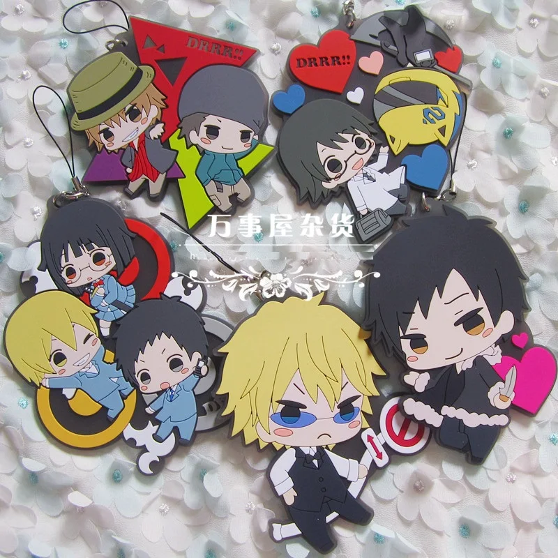 

DuRaRaRa Celty Sturluson Sonohara Anri Ryugamine Mikado Rubber Keychain