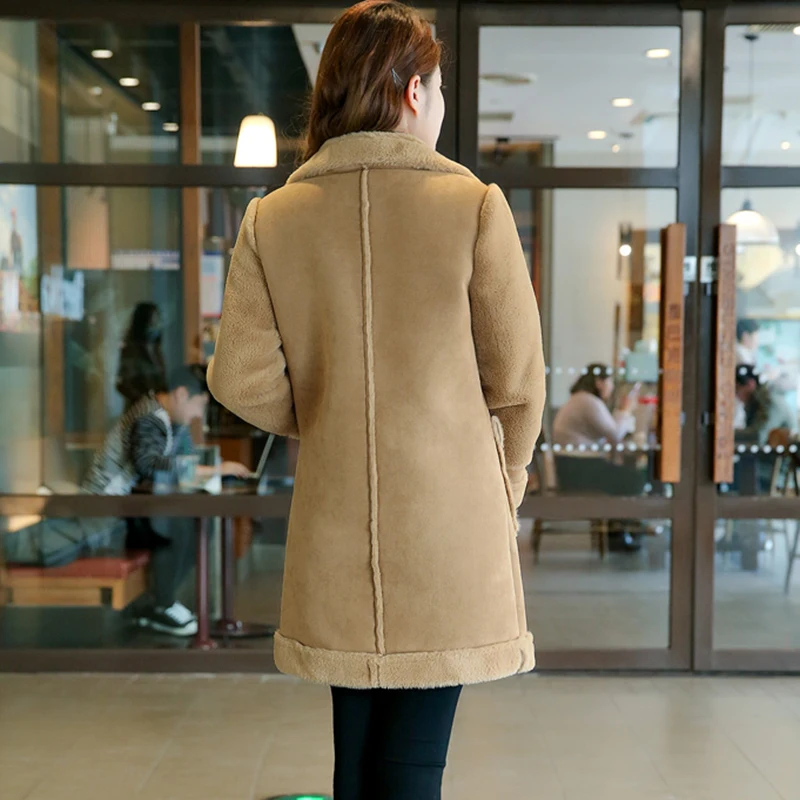 Модная зимняя новая куртка Женское пальто из меха ягненка утепленная хлопковая