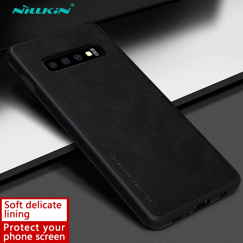 Для samsung Galaxy S10 флип-чехол S10 5G S10e чехол Nillkin Qin из искусственной кожи флип-чехол для samsung Galaxy S10 Plus кошелек - Цвет: Черный