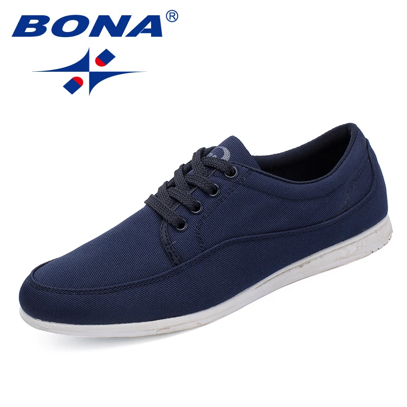 BONA New Classics Style Men Casual Shoes Canvas Leisure Lace Up Fashion Sneakers Comfortable Free Shipping |