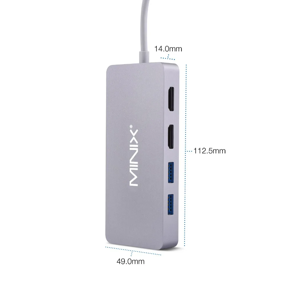 MINIX USB-C плюс концентратора многопортовый адаптер с HDMI поддержкой 4K USB 3 0 Gigabit Ethernet