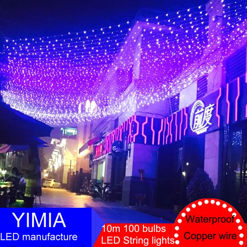 

10m 100 LED String Fairy Lights New Year Christmas Lights Outdoor Holiday Lighting Garlands Wedding Party Garden Decor Lights