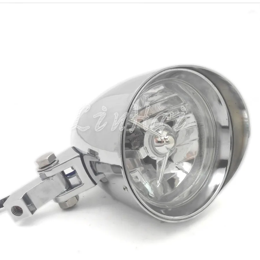 Мотоциклетная хромированная алюминиевая цилиндрическая фара с козырьком для