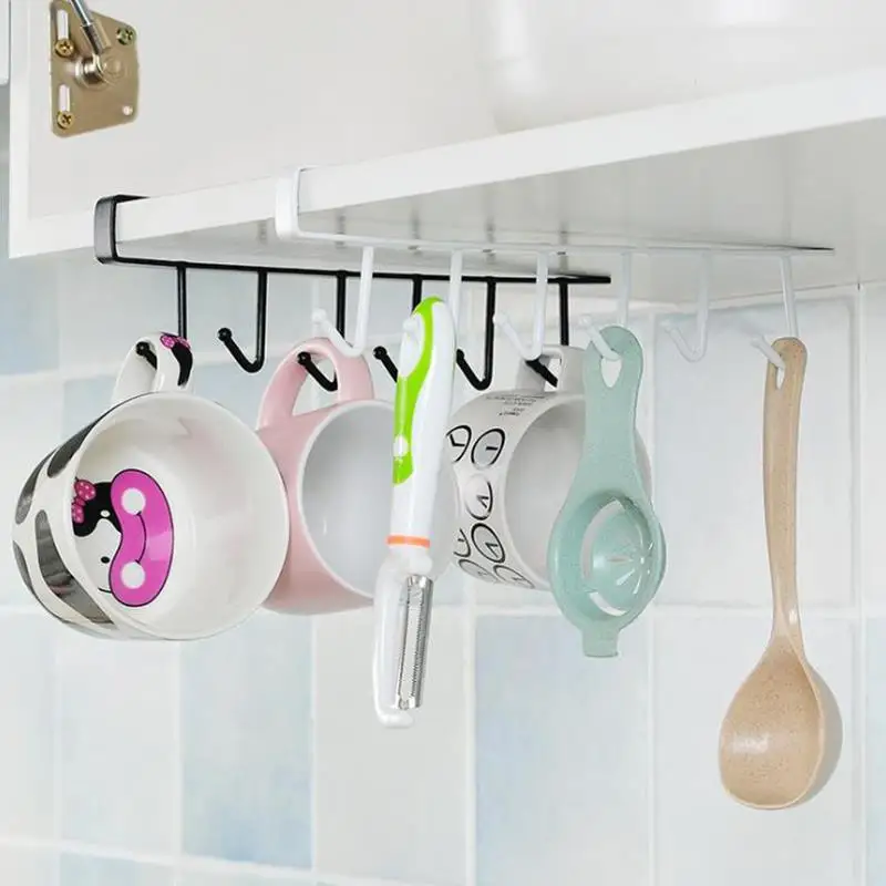 Кухня тумба под полка 6 крючков подставка для чашки кружки железный подвесной