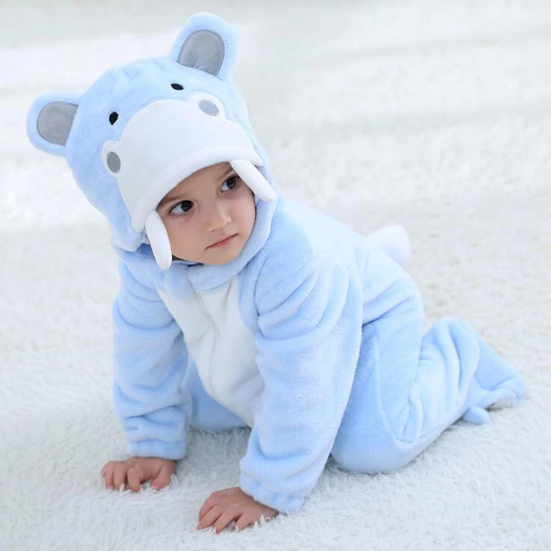 Ребенок Бегемот Kigurumi Пижама для малышей Комбинезоны новорожденных комбинезон