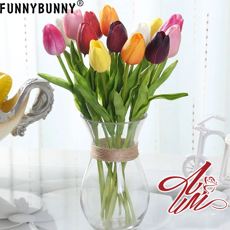 FUNNYBUNNY Мини Искусственные тюльпаны цветы для вечеринки дома Свадебные украшения