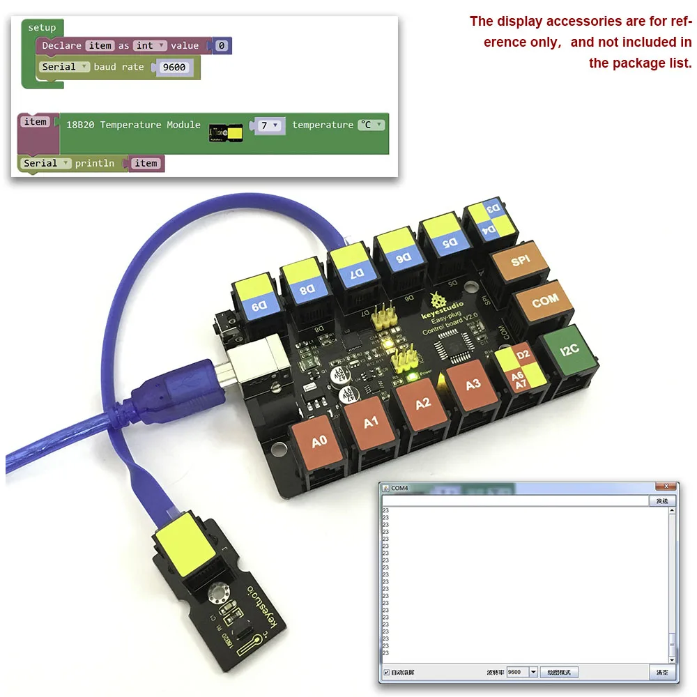Новинка! Keyestudio EASY Plug DS18B20 датчик температуры для Arduino STEAM | Электронные компоненты
