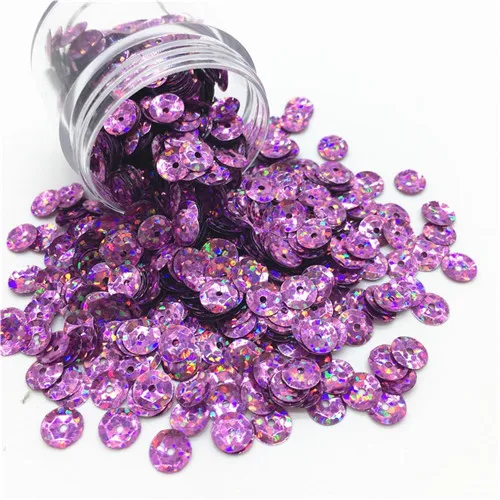 Laser light purple Пайетки 6 мм AB Цвет формы чашки ПВХ свободные блестки раззноцветные часы ремесла DIY Декор одежды Lentejuelas пуговицы прозрачные 10 г - Цвет: Laser light purple
