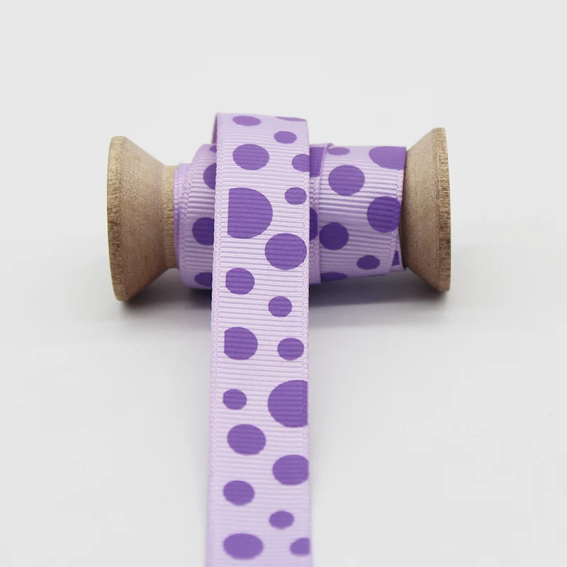 16mm Purple 3/" 5/8" " Цветная корсажная лента в горошек 9 мм 16 мм 25 мм Личная графическая печать лента для рукоделия аксессуары для декора - Цвет: 16mm Purple