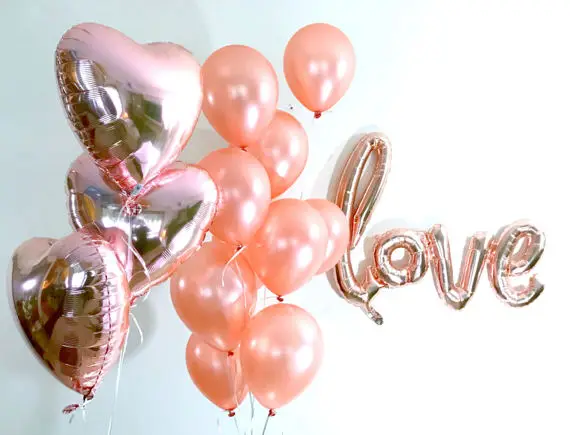 10 шт 18 inch Звезда розового золота в форме сердца круглый Globos металлик Цвет