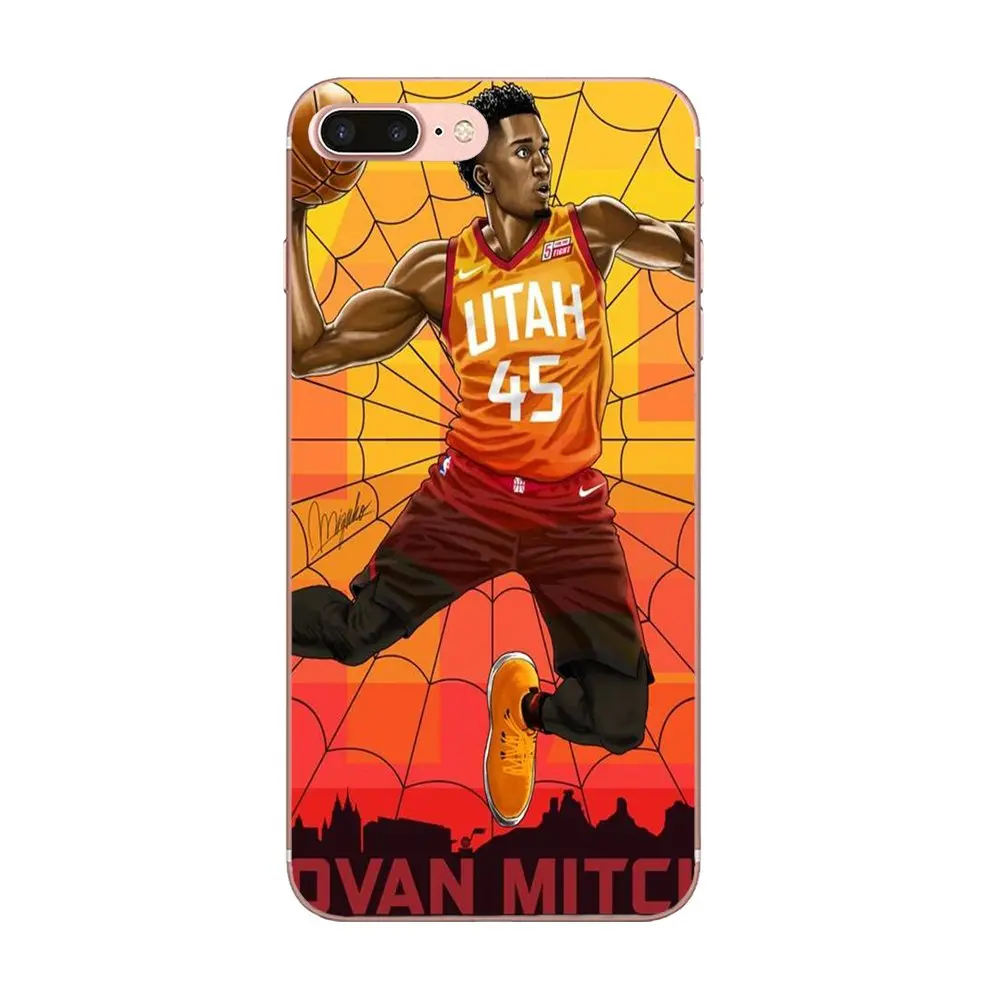 Для Apple iPhone 4 4S 5 5C 5S SE 6 6 S 7 8 Plus X XS Max XR мягкий чехол из ТПУ Coque Capa Basketballer Donovan Mitchell 45