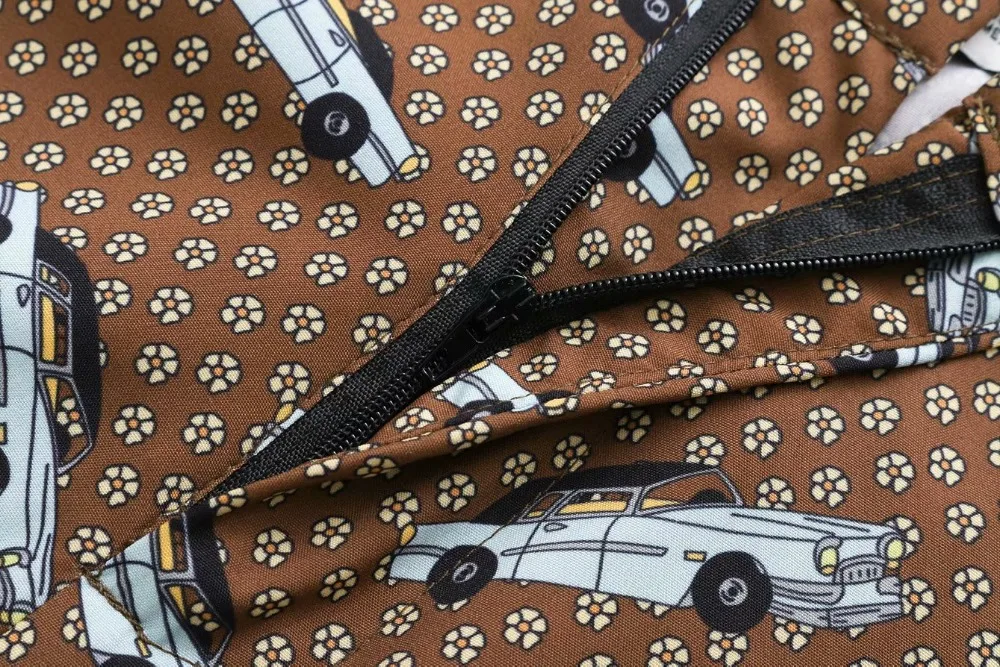 2019 Женские винтажные повседневные Прямые брюки с цветочным принтом в стиле ретро