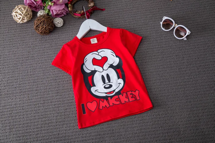 2018 Summer Children Clothing Sets Mickey Kids Clothes 2pcsTracksuit for Boy Pajamas Sport Suits T-shirt+Stripe Shorts 2-7 |