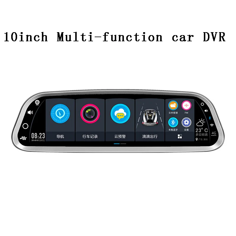 Car DVR10&quot Touch Android 5.1 Reversing Rearview mirror video wifi GPS Parking Monitor e-dog Intelligent voice Dual Lens Dash Cam |