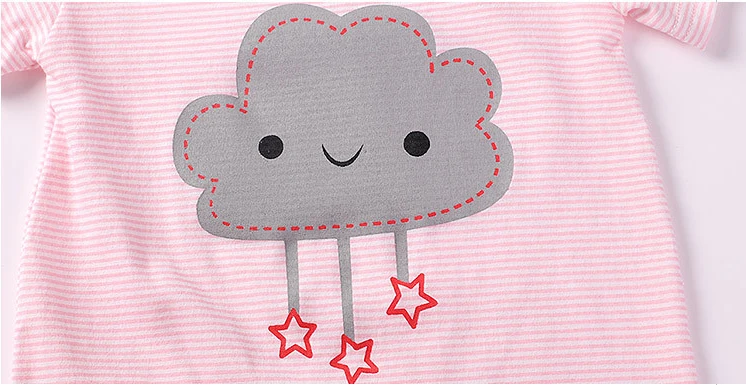 0-12 м новорожденная девочка одежда мультфильм шаблон короткий рукав ползунки