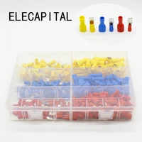 300pcs red blue yellow spade crimp terminals fully insulated electrical connectors audio wiring